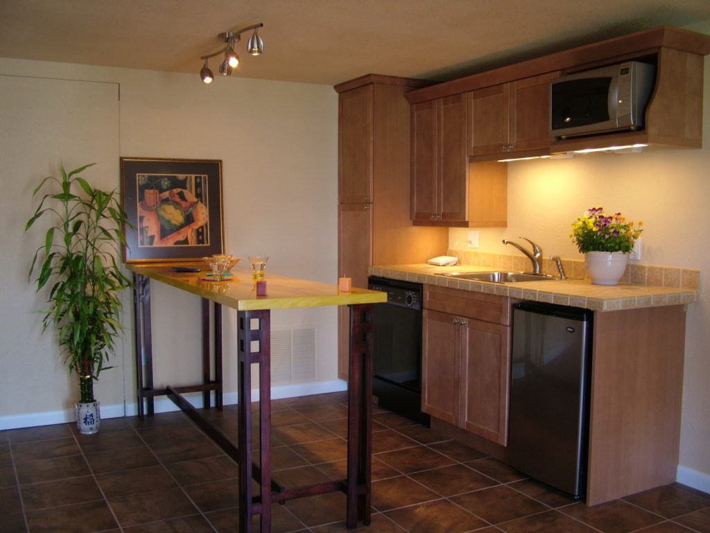 Custom handmade table in unfinished basement remodel