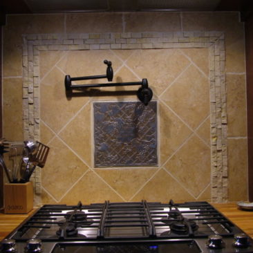 custom kitchen remodel wood counters wood cabinets wood floor stainless appliances custom tile